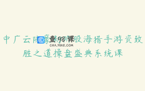 中广云陈豪初阶股海猎手游资致胜之道操盘盛典系统课
