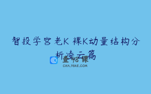 智投学宫老K 裸K动量结构分析凌云篇