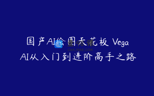 国产AI绘图天花板 Vega AI从入门到进阶高手之路