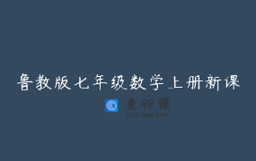 鲁教版七年级数学上册新课
