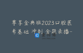尊享金典班2023口腔医考基础 冲刺 金题录播-牙典教育