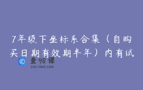 7年级下坐标系合集（自购买日期有效期半年）内有试听
