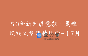 5.0全新升级慧歌·灵魂收钱文案课特训营-【7月】慧歌·灵魂收钱文案课特训营