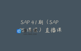 SAP 41期（SAP PS 课程）直播课