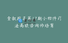 全款报名第17期小物件疗法高级咨询师培育