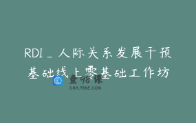 RDI_人际关系发展干预基础线上零基础工作坊