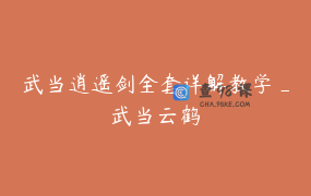 武当逍遥剑全套详解教学_武当云鹤