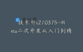 技术邻c210375-Meta二次开发从入门到精通【代金垚】61节