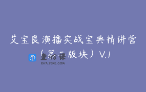 艾宝良演播实战宝典精讲营（第二版块）V.1