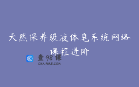 天然保养级液体皂系统网络课程进阶