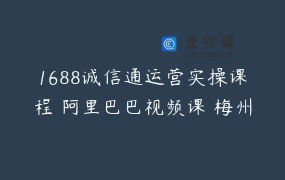 1688诚信通运营实操课程 阿里巴巴视频课 梅州阿杜_这