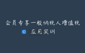 会员专享一般纳税人增值税应用实训