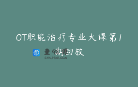 OT职能治疗专业大课第1期回放