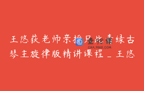王悠荻老师亲授只此青绿古琴主旋律版精讲课程_王悠荻