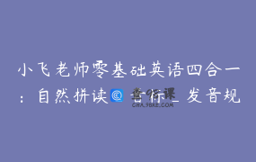 小飞老师零基础英语四合一：自然拼读_音标_发音规则_语法 _ 小飞英语