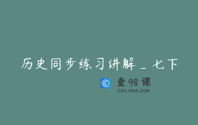 历史同步练习讲解_七下