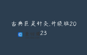 古典巨灵针灸.升级班2023