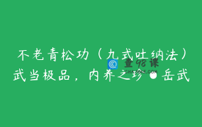不老青松功（九式吐纳法）武当极品，内养之珍●岳武亲传