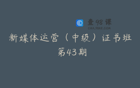 新媒体运营（中级）证书班 第43期