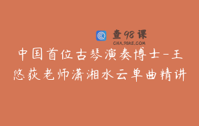 中国首位古琴演奏博士-王悠荻老师潇湘水云单曲精讲课程_王悠荻