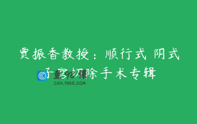贾振香教授：顺行式 阴式子宫切除手术专辑