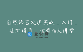 自然语言处理实战_入门_进阶项目_迪哥Ai大讲堂