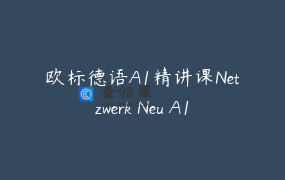欧标德语A1精讲课Netzwerk Neu A1