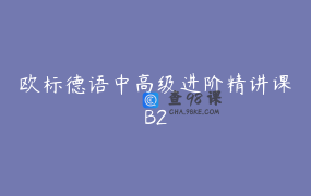 欧标德语中高级进阶精讲课B2