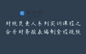 财税负责人系列实训课程之合并财务报表编制全程视频课程