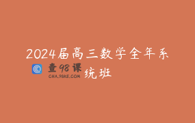 2024届高三数学全年系统班