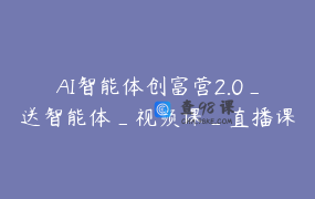 AI智能体创富营2.0_送智能体_视频课_直播课