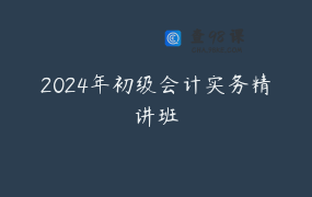2024年初级会计实务精讲班