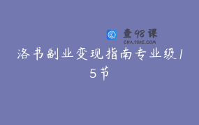 洛书副业变现指南专业级15节