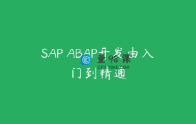 SAP ABAP开发由入门到精通