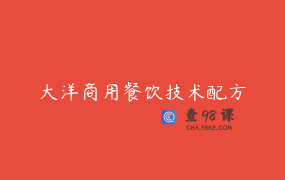 大洋商用餐饮技术配方