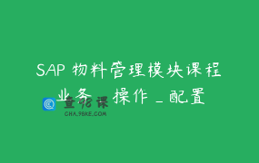 SAP 物料管理模块课程业务_操作_配置