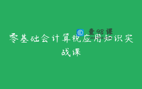 零基础会计算税应用知识实战课