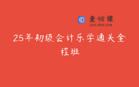25年初级会计乐学通关全程班