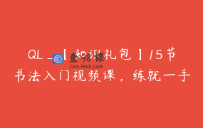 QL_【知识礼包】15节书法入门视频课，练就一手好楷书