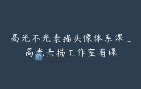 高光不光素描头像体系课_高光素描工作室有课