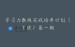学习力教练实战培养计划（中级）第一期
