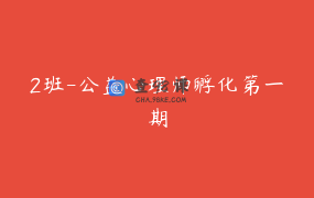 2班-公益心理师孵化第一期