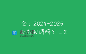 金：2024-2025 会有回调吗？_2