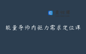 能量导师内驱力需求定位课