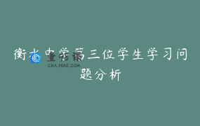 衡水中学第三位学生学习问题分析