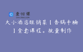 大小酒店旺销菜【香锅牛腩】全套课程。批量制作