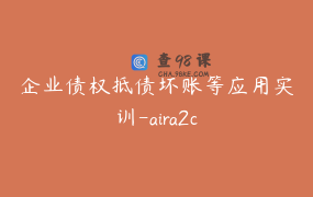 企业债权抵债坏账等应用实训-aira2c