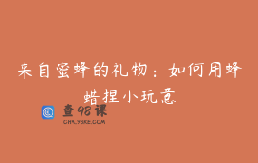 来自蜜蜂的礼物：如何用蜂蜡捏小玩意