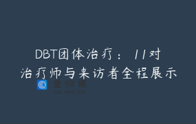 DBT团体治疗： 11对治疗师与来访者全程展示
