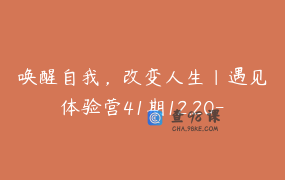 唤醒自我，改变人生｜遇见体验营41期12.20-23